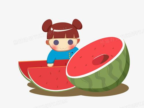 围桌吃瓜卡通,卡通描绘的温馨聚餐时光